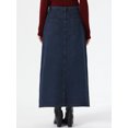 thumbnail image 3 of DARING DIVA Women's Denim Skirt Midi Length Button Down Jean Skirts M Deep Blue, 3 of 6