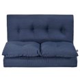 thumbnail image 5 of Folding Lazy Sofa, Fabric Chaise Lounge Sofa with Adjustable 5 Reclining Positions, Modern Thicken Floor Double Foldable Floor Sofa Bed with 2 Pillows for Small Space Living Room Bedroom, Navy Blue, 5 of 7