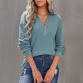 thumbnail image 2 of Suéter de cuello alto para mujer, jersey de manga larga, prenda exterior informal, color azul, talla L, otoño e invierno, 2 of 6