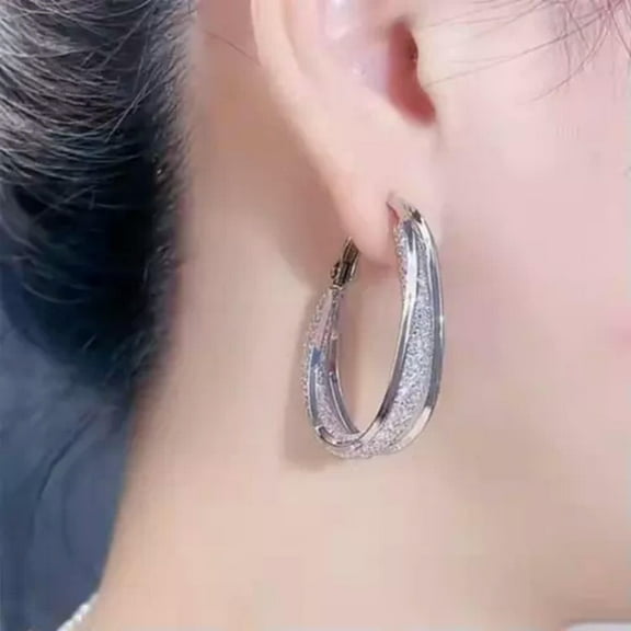 K-KED Gorgeous 925 Silver Hoop Earrings Delicate Jewelry Cubic Zirconia for Women Wedding Gifts-#1