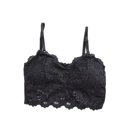 

fanshao Fashion Sexy Women Girl Hollow Out Lace Flower Padded Strappy Bra Underwear Vest