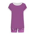 thumbnail image 6 of TaTaai Women's Random Print Lounge Set 2025 Summer Short Sleeve Round Neck Top and Shorts with Pockets Tie Side Casual Home Daily Gift, 6 of 6