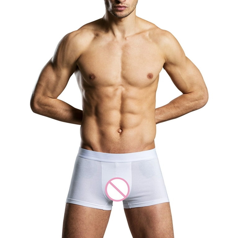 KaLI_store Underwear for Men Pack Men's Underwear Boxer Briefs Pack Bamboo  Viscose Soft Breathable Long Underwear Trunks White,XXL