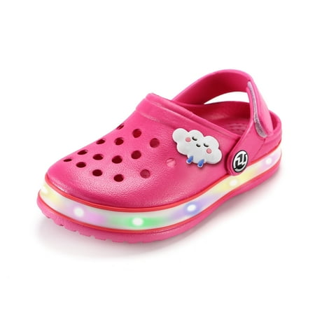

Kids Boys Girls LED Clogs Cute Lightweight Summer Slippers Garden Beach Sandals