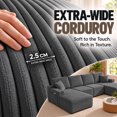 thumbnail image 5 of DTTRA 130" U-Shaped Boneless Modular Sectional Sofa with Double Chaise, 6 Seats, Corduroy, Black, 5 of 8