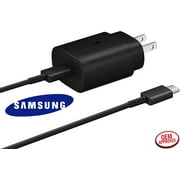 Original Samsung 25W Super Fast Charger with USB C cable For Samsung Galaxy S21 Ultra S22 Note 8, Note 9, Note 10, Note 20 - Black