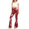 thumbnail image 4 of Women's High Waisted Print Soft Stretch Palazzo Flare Pants Pants, 4 of 6