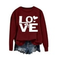 thumbnail image 4 of Yteetum Valentine Gifts Women's Valentine's Day Sweatshirts Plus Size Crewneck Heart Graphic Print Hoodless Sweatshirt Womens Casual Oversized Round Neck Loose Comfy Sweatshirt Fall Spring Clothes, 4 of 5