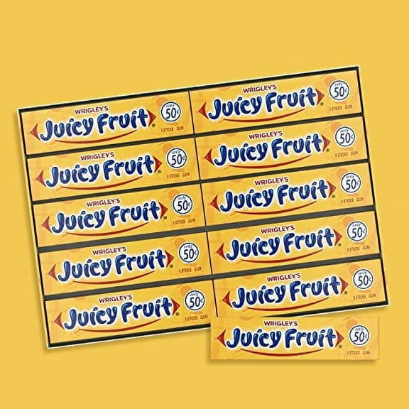 WRIGLEY'S JUICY FRUIT Chewing Gum Bulk Pack, 5 Stick (Pack of 40)