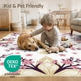 thumbnail image 4 of ODIKA 6'x9' Washable Area Rug Non-Slip, Chair-Friendly, Japanese Asian Inspired Symmetrical Branches Cherry Tufted Chinese for Dining Room, Under Table, Office Décor, 4 of 7