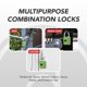 thumbnail image 4 of Candados De Combinacion Desired Tools 2 Pack Pad Lock New Green 4 Digitos Resistentes Al Corte, 4 of 5