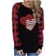 thumbnail image 2 of ICHUANYI Clearance Women's Loose Fashion Plaid Christmas Stitching O-Collar Long-sleeved Tops Blouse(Black, L) ICHUANYI WER2023081503271, 2 of 9