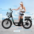 thumbnail image 6 of Caroma Peak 1200W Electric Scooter with Seat, 20" Fat Tire Electric Scooter Adults 48V Removable Battery, Up to 30Miles & 20MPH, Foldable Adult Electric Scooter for Commuting with Basket&2 Seater, 6 of 7
