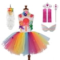 thumbnail image 1 of Vestido de princesa Rainbow Candy con WigTutu, disfraz de Cosplay para niños, traje de fiesta de cumpleaños zhangyuxiang unisex, 1 of 2