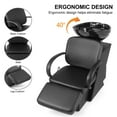 thumbnail image 6 of Artist Hand Black Shampoo Bowl and Chair Backwash Sink Salon Spa Beauty Tattoo with Adjustable Ceramic Bowl, Footrest, 6 of 7
