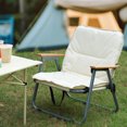 thumbnail image 1 of Chaise Simple Pliante de Camping Extérieur, Fauteuil Inclinable de Plage Portable avec Coussin, Léger, 1 of 6
