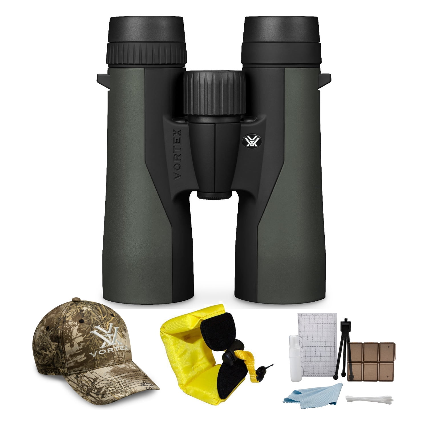 Vortex 10x42mm Crossfire Binocular with Red Foam Strap and Cleaning and