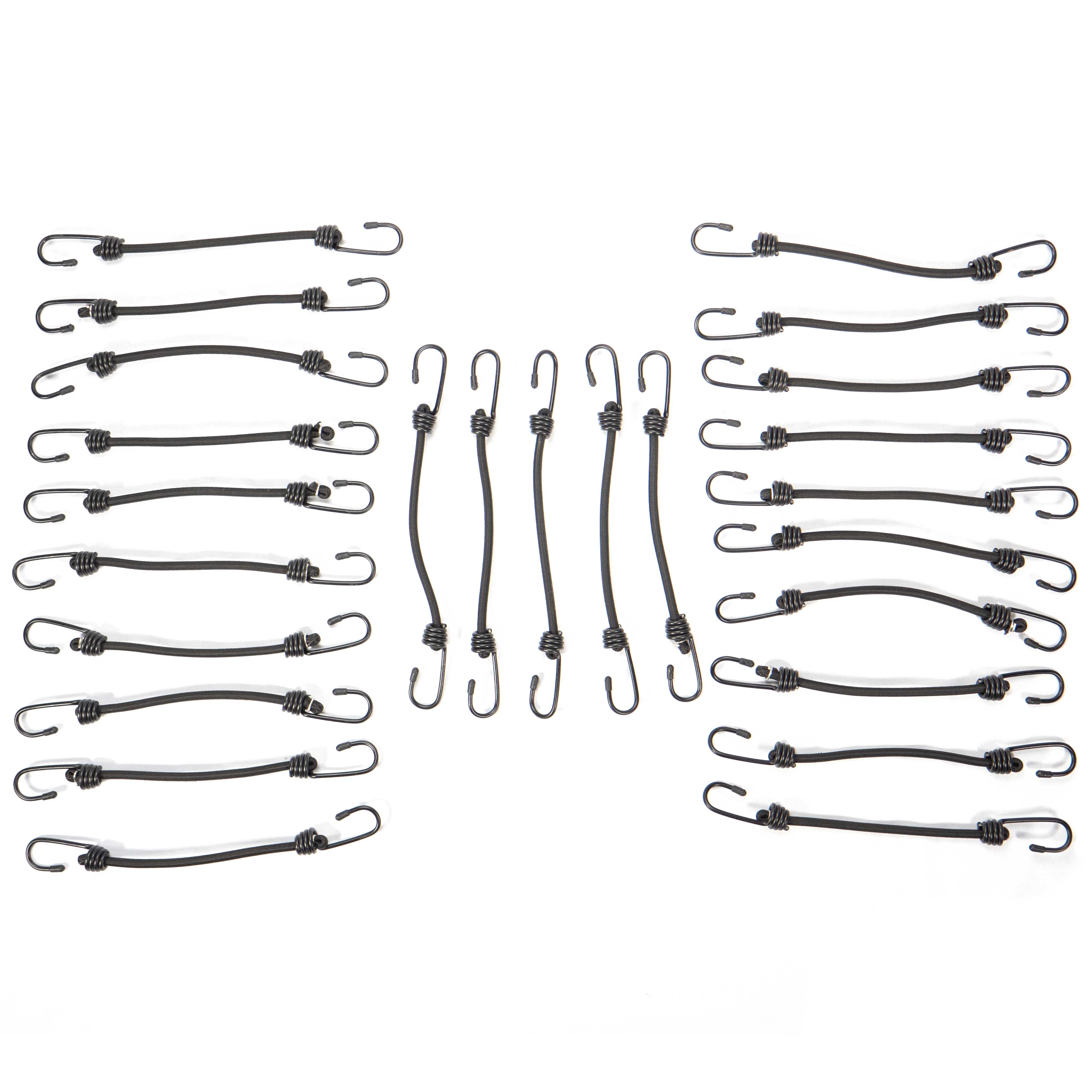 3/8" x 18" Black Bungee Cords (bundle of 25) - 9mm