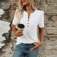 thumbnail image 5 of Scyoekwg Short Sleeve Shirts for Women Loose Trendy Womens Going Out Outfits Ladies Blouses Dressy Casual Womens Summer Fashion Short Sleeve Tops Comfy Clothes, 5 of 6