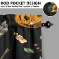 thumbnail image 5 of Pumpkin and Skeleton Halloween Curtains - Gothic Themed Kitchen Window Treatment with Valance, 5 of 6