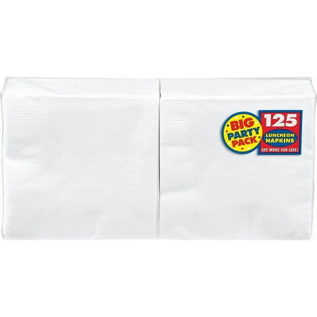 White, Big Party Pack, 2-Ply Luncheon Napkins, 125 Per Pack Party Supplies