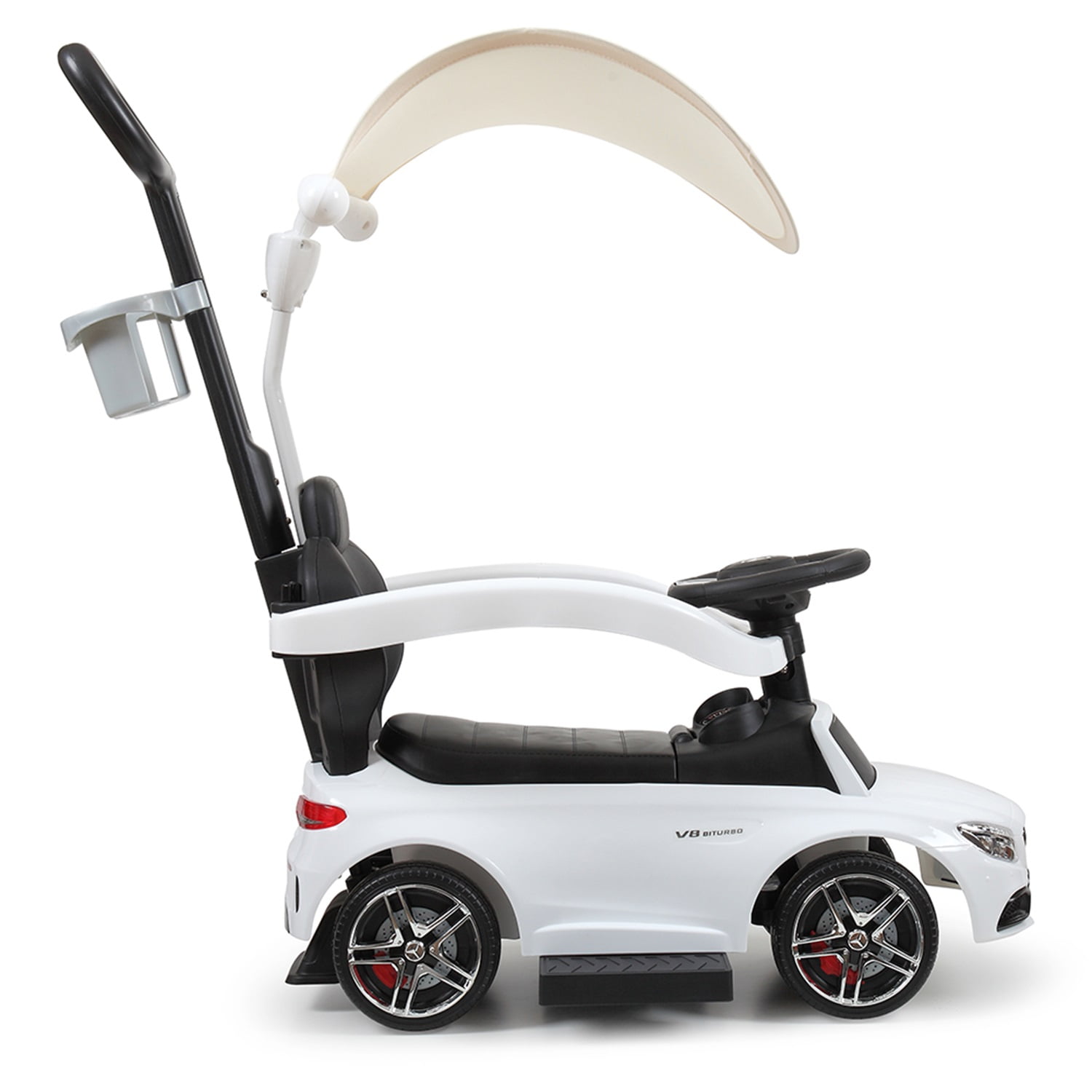 CIPACHO 3-in-1 Kids Ride On Push Car, Toddler 4 Wheels Push Car, w/ Horn, Music, Under Seat Storage, Parental Handle, Armrest Guardrails for Children Boys & Girls, White CIPACHO 3-in-1 Kids Ride On Push Car, Toddler 4 Wheels Push Car, w/ Horn, Music, Under Seat Storage, Parental Handle, Armrest Guardrails for Children Boys & Girls, White