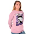 thumbnail image 4 of Kanji Style Cartoon Just Say Boop Women's Long Sleeve T Shirt Brisco Brands L, 4 of 6