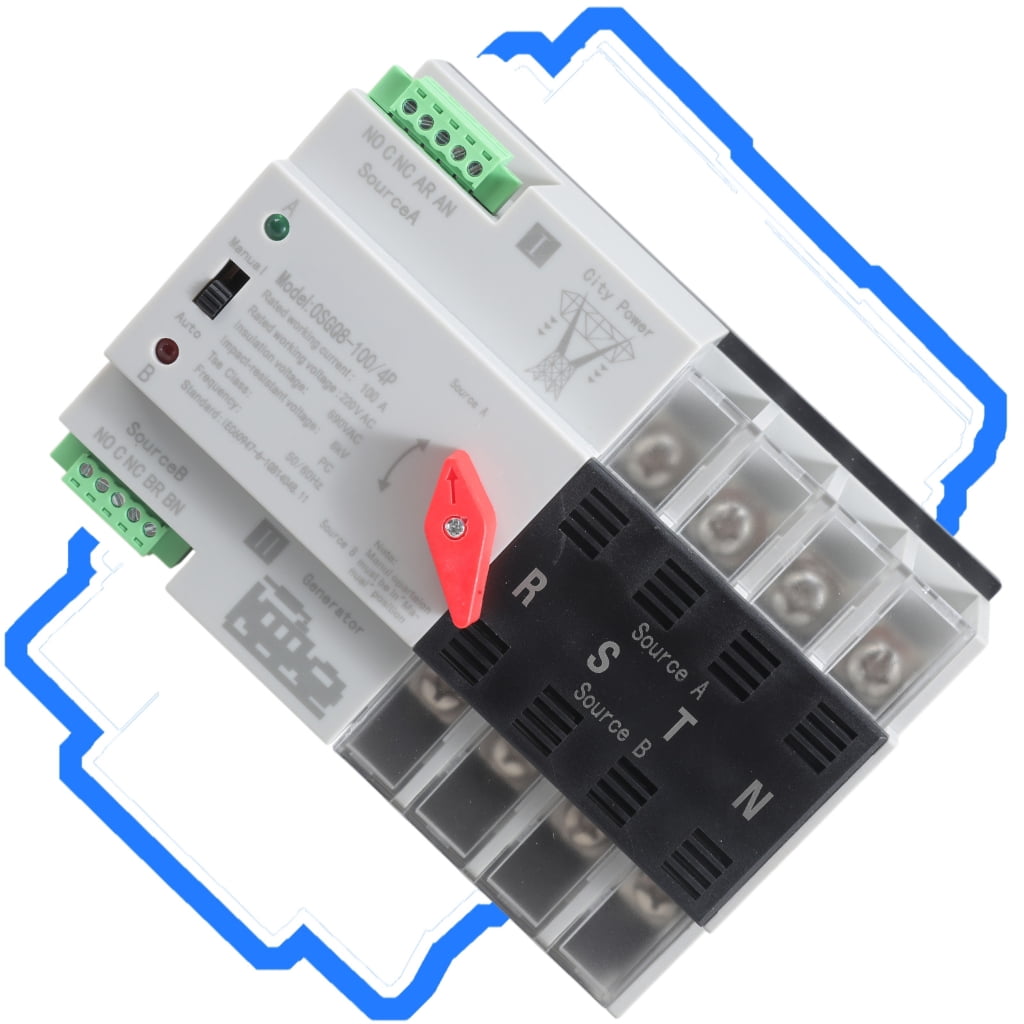 4Pole 100Amp Automatic Transfer Switches Din Rail Mounted for Generator Power