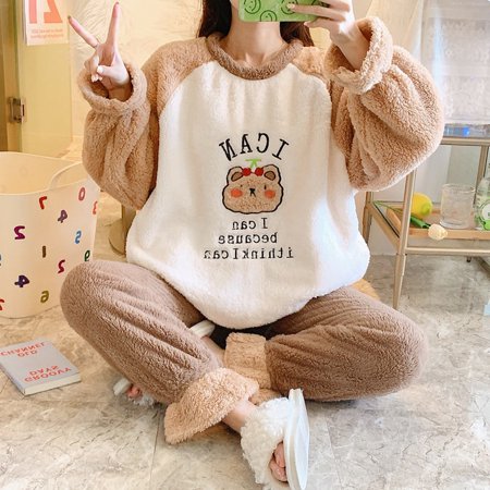 

PIKADINGNIS Women Duck Adult Animal Pajamas Set Winter Thick Warm Flannel Pijamas Mujer Sleepwear Anime Pyjamas Kawaii Cartoon Night Wear