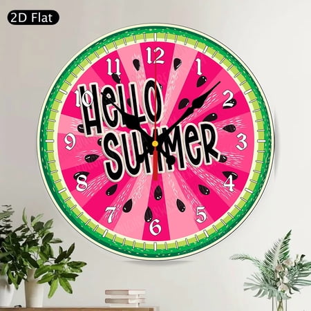 Vintage Farmhouse Floral Butterfly Round Wall Clock, Silent Watercolor Garden Home Decor