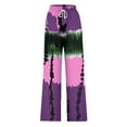 thumbnail image 3 of USNSM Women's High Waisted Sweatpants Colorblock Workout Active Joggers Pants Drawstring Baggy Lounge Pants with Pockets Purple XXL, 3 of 4