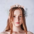 thumbnail image 2 of EeaseCA Bride Rhinestone Crown Alloy Wedding Crown Decor Headwear for Woman Lady Female (Rose Golden), 2 of 7