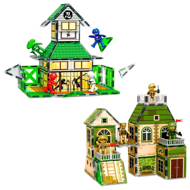 Set de bloques de construcción PicassoTiles PTQ02 con 102 piezas y 8 figuras