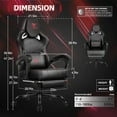 thumbnail image 7 of Waleaf Gaming Chair Ergonomic Office Chair with Footrest and Lumbar Support, Height Adjustable High Back Gamer Chair with Headrest for Adult, 7 of 7