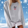 thumbnail image 2 of Gibobby Sudaderas para mujer Suéter de manga larga con cuello redondo y estampado navideño para mujer(Gris,CH), 2 of 4