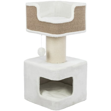 UPC: 4011905446677 | TRIXIE Ava XXL Jute & Plush 2-Level 34 Cat Tree with Scratching Post & Condo Brown