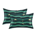 thumbnail image 2 of Green Wave Pattern Standard Size Satin Pillowcase 20''x26'' Double-Sided Print Soft Wrinkle Resistant, 2 of 9