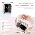 thumbnail image 4 of Compatible with Apple Watch Band 38mm with Case Women ,Blingbling Leather and Silicone Band with Diamond Case (without screen protector) for iWatch Series 3 2 1, 4 of 8