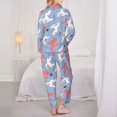 thumbnail image 3 of Pajama Sets for Women 2 Pcs, Cute Poodle Dog Trimming Props Button Down Long Sleeve Sleepwear Lounge PJ Sets, 3 of 6