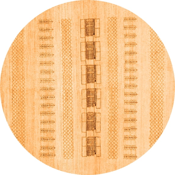 Ahgly Company Indoor Round Solid Orange Modern Area Rugs, 6' Round
