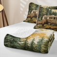 thumbnail image 4 of Catabedysis Retro Brown Camper Quilt Full,Jungle Animal Moose Full Bedspread Sets For Boys,Multicolor,3 Pieces, 4 of 7