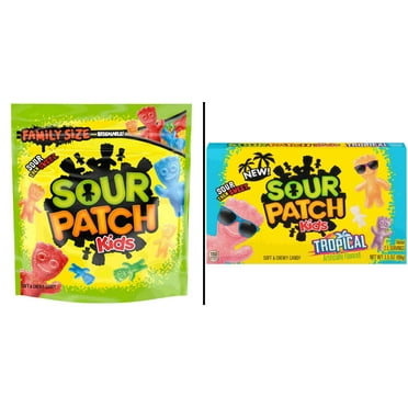 Sour Patch Kids Original Soft & Chewy Candy 28.8 oz & Tropical Soft & Chewy Candy 3.5 oz