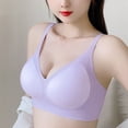 thumbnail image 4 of Ovbmpzd Push Up Everyday Underwear Bras for Women No Underwire Purple Soft Support Seamless Underwear Bras V Neck Comfy Bras Plus Size,XL, 4 of 6
