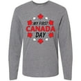 thumbnail image 3 of Inktastic My First Canada Day with Red and White Maple Leaves Long Sleeve T-Shirt, 3 of 5