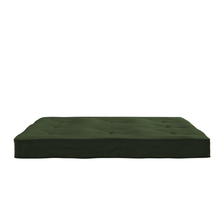 DHP Caden 6 Inch Full Size Poly Filled Futon Mattress, Army Green