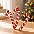 thumbnail image 4 of 6 Pack Christmas Ornaments Balls 12.5cm Shiny Glitter Striped Candy Cane Christmas Tree Decorations, 4 of 7