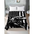 thumbnail image 4 of American Flag Flat Sheets Only California King Size, Soft Breathable Bed Top Sheets for Mattress, Black US Flag Eagle Luxury Bedding Flat Sheets for Home Hotel Bedroom Bed Protection, 4 of 9
