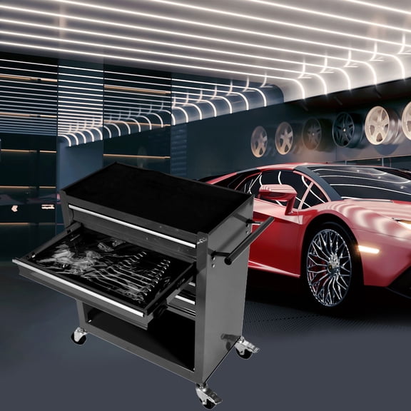 Rolling Tool Box Set with Tool Set, Mechanic Tool Set with Wheels, Home Tool Set Mechanics Kit Organizer for Workshop Home