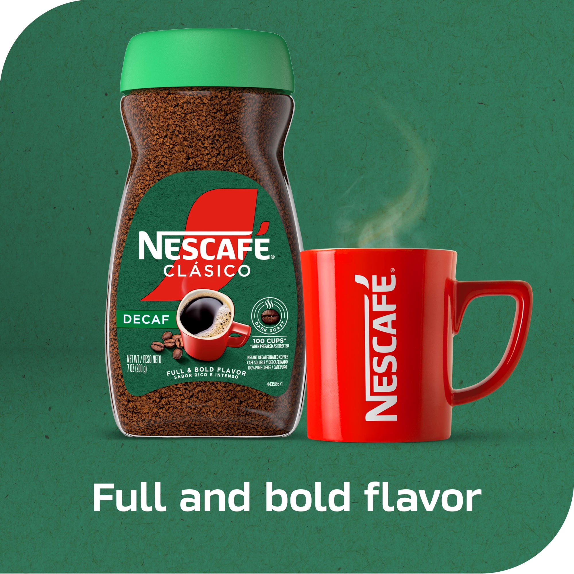 NESCAFÉ CLÁSICO Decaf Dark Roast Coffee, Instant Coffee, 7 oz, 1 Jar
