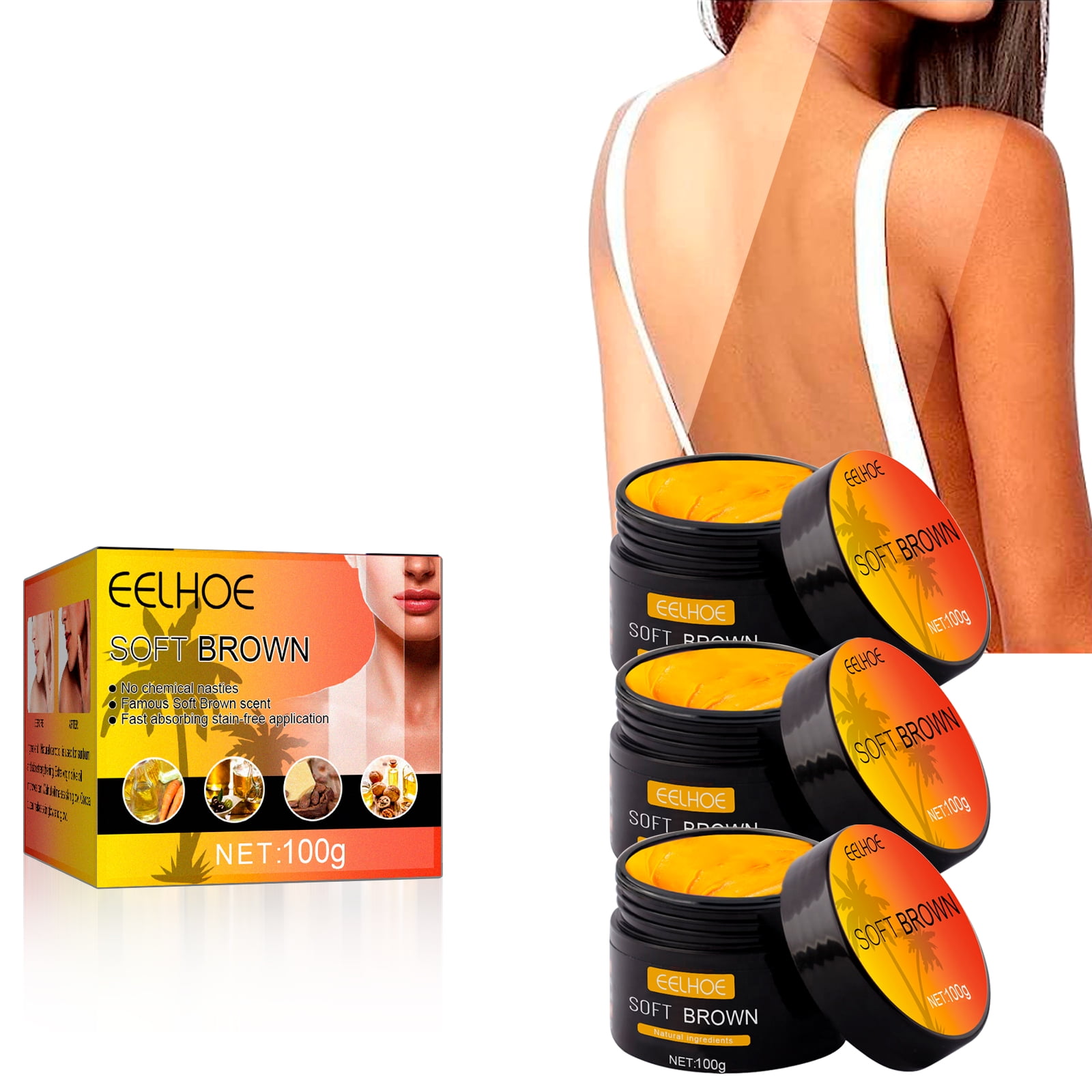 Brown Tanning Gel,Eelhoe Tanning Gel 100 Gram Tanning Cream,Brown